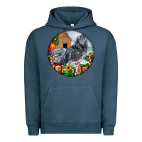 Pigment Midnight Navy ameraucana rooster christmas Urban Hoodie - LillyAllenDesigns