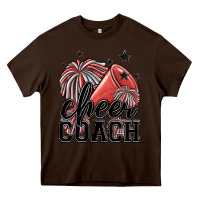 Chocolate Brown cheer coach Heavy Core Tee - MaliasSmallBusiness