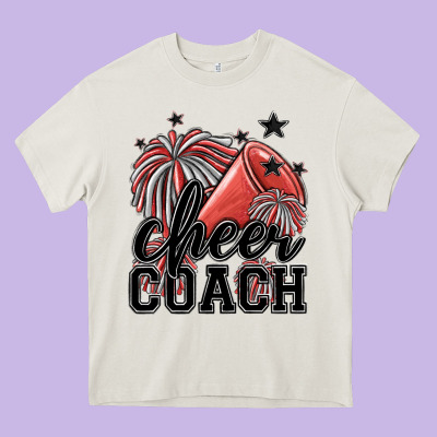 Cheer Coach Heavy Core Tee Designed By Maliassmallbusiness