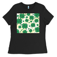 Black st patrick clover Ladies Tee - MaliasSmallBusiness
