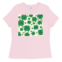 Bubblegum Pink st patrick clover Ladies Tee - MaliasSmallBusiness