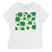 White st patrick clover Ladies Tee - MaliasSmallBusiness