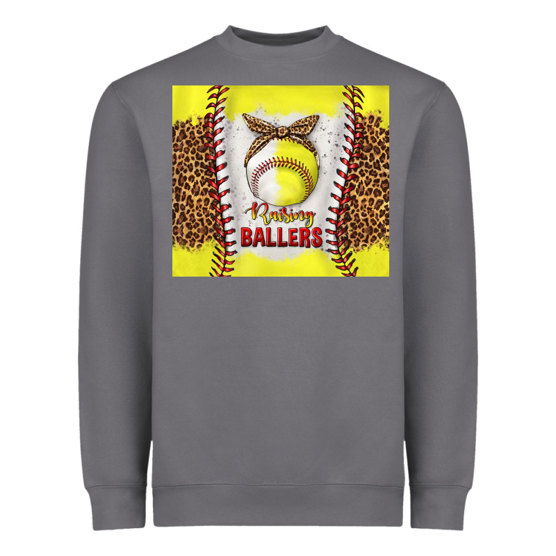 Raising Ballers With Baseball And Softball Leopard Tumbler Tbs Heavyweight Sweatshirt by TumblerDesignByShophia | Teevron