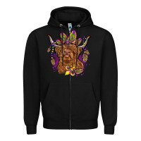 Black mardi gras cow Zipper Hoodie - OliviaCreatesArt