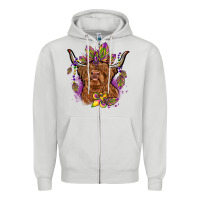 Dove Grey mardi gras cow Zipper Hoodie - OliviaCreatesArt