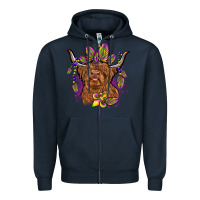Navy mardi gras cow Zipper Hoodie - OliviaCreatesArt