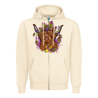 Sandshell mardi gras cow Zipper Hoodie - OliviaCreatesArt