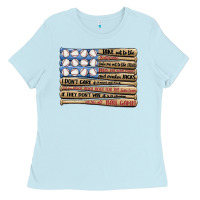 Baby Blue baseball ballgame Ladies Tee - MaliasSmallBusiness
