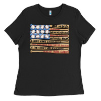 Black baseball ballgame Ladies Tee - MaliasSmallBusiness