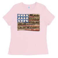 Bubblegum Pink baseball ballgame Ladies Tee - MaliasSmallBusiness
