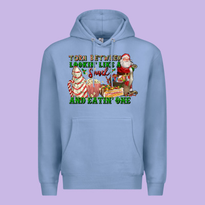 Torn Between Lookin Like A Snack And Eatin One Premium Hoodie Designed By Fadigitalartstudio