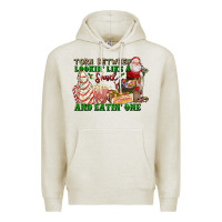 Oatmeal Heather torn between lookin like a snack and eatin one Premium Hoodie - FaDigitalArtStudio