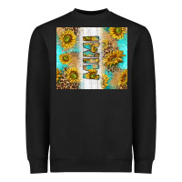 Western Mother's Day Mimi With Turquoise And Sunflowers And Leopard Tu Heavyweight Sweatshirt | Teevron
