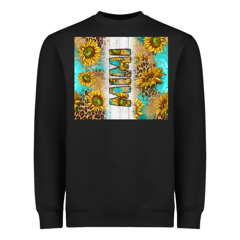 Western Mother's Day Mimi With Turquoise And Sunflowers And Leopard Tu Heavyweight Sweatshirt by TumblerDesignByShophia | Teevron