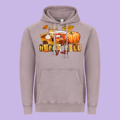 Happy Fall Y'all Vintage Hoodie Designed By Lillyallendesigns