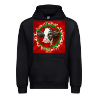 Black christmas holstein calf face Urban Hoodie - LillyAllenDesigns