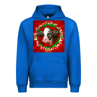 Cobalt christmas holstein calf face Urban Hoodie - LillyAllenDesigns