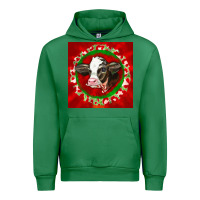 Emerald christmas holstein calf face Urban Hoodie - LillyAllenDesigns