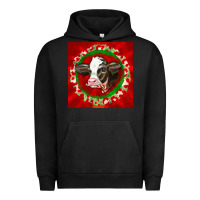 Pigment Black christmas holstein calf face Urban Hoodie - LillyAllenDesigns