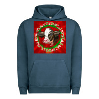 Pigment Midnight Navy christmas holstein calf face Urban Hoodie - LillyAllenDesigns