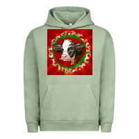 Pigment Oil Green christmas holstein calf face Urban Hoodie - LillyAllenDesigns
