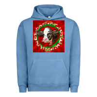 Pigment Pebble Blue christmas holstein calf face Urban Hoodie - LillyAllenDesigns