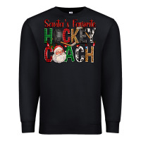 Black Santa's Favorite Hockey Coach For Christmas Premium Sweatshirt - FaDigitalArtStudio