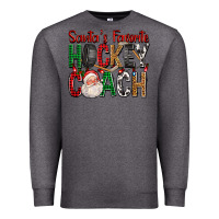 Charcoal Heather Santa's Favorite Hockey Coach For Christmas Premium Sweatshirt - FaDigitalArtStudio