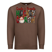 Chestnut Santa's Favorite Hockey Coach For Christmas Premium Sweatshirt - FaDigitalArtStudio