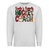 Dove Grey Santa's Favorite Hockey Coach For Christmas Premium Sweatshirt - FaDigitalArtStudio