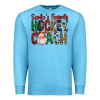 Ocean Blue Santa's Favorite Hockey Coach For Christmas Premium Sweatshirt - FaDigitalArtStudio