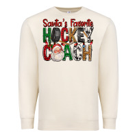 Sandshell Santa's Favorite Hockey Coach For Christmas Premium Sweatshirt - FaDigitalArtStudio
