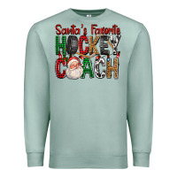 Seafoam Santa's Favorite Hockey Coach For Christmas Premium Sweatshirt - FaDigitalArtStudio