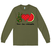 Army Green Peace Love Watermelon Long Sleeve Tee - Bettercallsaul