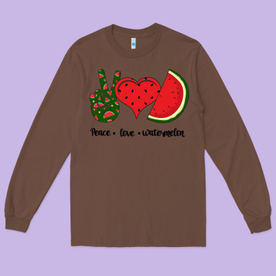 Peace Love Watermelon Long Sleeve Tee Designed By Bettercallsaul