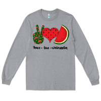 Heather Grey Peace Love Watermelon Long Sleeve Tee - Bettercallsaul