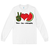 White Peace Love Watermelon Long Sleeve Tee - Bettercallsaul