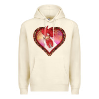 Sandshell valentines day rooster with leopard heart Premium Hoodie - RanaPortraitStore