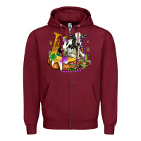Burgundy holstein mardi gras Zipper Hoodie - OliviaCreatesArt