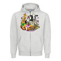 Dove Grey holstein mardi gras Zipper Hoodie - OliviaCreatesArt