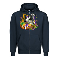 Navy holstein mardi gras Zipper Hoodie - OliviaCreatesArt