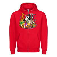 Red holstein mardi gras Zipper Hoodie - OliviaCreatesArt