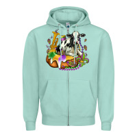 Holstein Mardi Gras Zipper Hoodie | Teevron