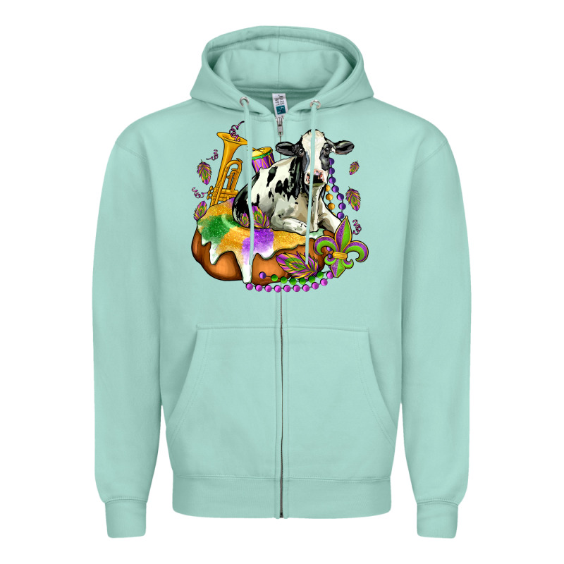 Holstein Mardi Gras Zipper Hoodie by OliviaCreatesArt | Teevron