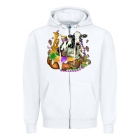 White holstein mardi gras Zipper Hoodie - OliviaCreatesArt