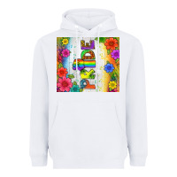 White LGBTQ+ Pride With Flower Tumbler Heavyweight Hoodie - BundleAndBundleShop