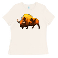 Bone western bison Ladies Tee - Jasminsmagicworld