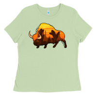 Matcha western bison Ladies Tee - Jasminsmagicworld