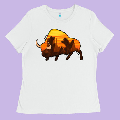 Western Bison Ladies Tee Designed By Jasminsmagicworld