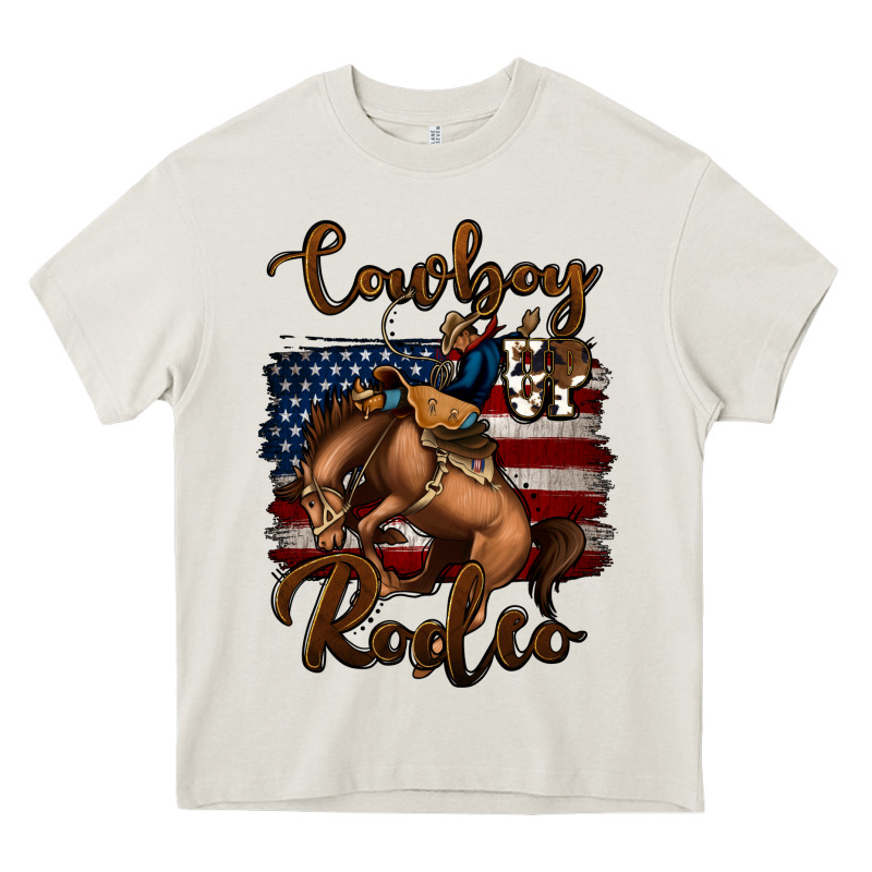 Cowboy Up Rodeo Bucking Bronco Heavy Core Tee by Jasminsmagicworld | Teevron